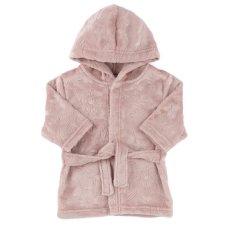 FBR305-DP: Dusty Pink Floral Embossed Hooded Robe (0-6 Months)